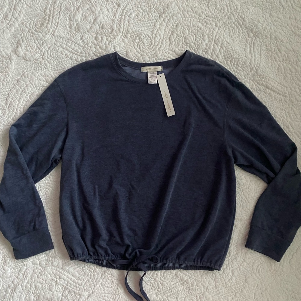 White Willow Drawstring Hem Pullover Sweatshirt I… - image 3